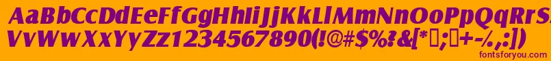 NautodisplaysskItalic Font – Purple Fonts on Orange Background