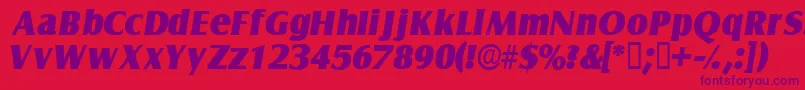 NautodisplaysskItalic Font – Purple Fonts on Red Background