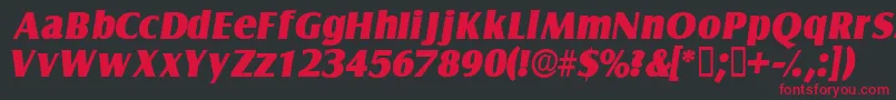 NautodisplaysskItalic Font – Red Fonts on Black Background