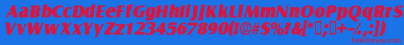 NautodisplaysskItalic Font – Red Fonts on Blue Background