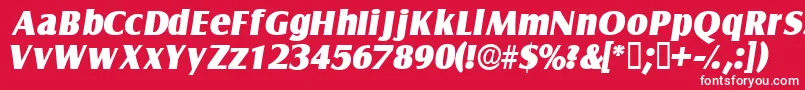 NautodisplaysskItalic Font – White Fonts on Red Background
