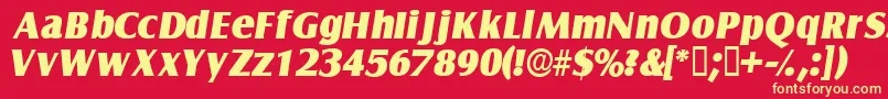 NautodisplaysskItalic Font – Yellow Fonts on Red Background