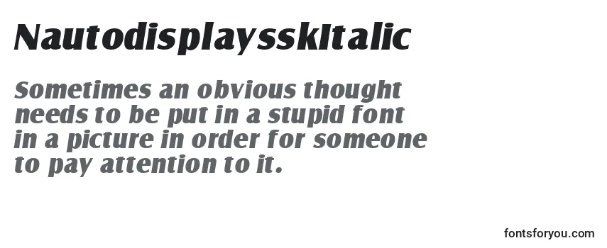 Review of the NautodisplaysskItalic Font