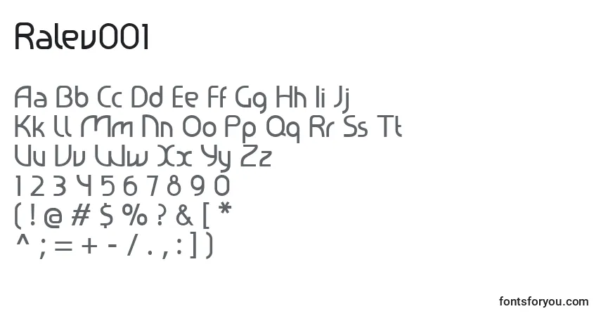 Шрифт Ralev001 – алфавит, цифры, специальные символы