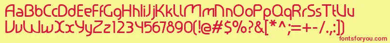 fuente Ralev001 – Fuentes Rojas Sobre Fondo Amarillo