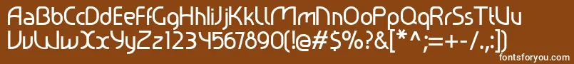 Ralev001-Schriftart – Weiße Schriften auf braunem Hintergrund