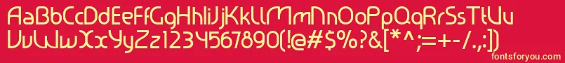 Ralev001 Font – Yellow Fonts on Red Background