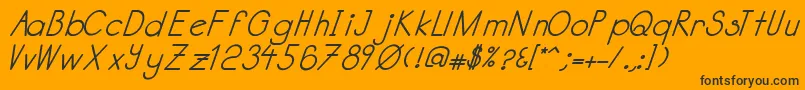 Katabidalanitalicbold-Schriftart – Schwarze Schriften auf orangefarbenem Hintergrund