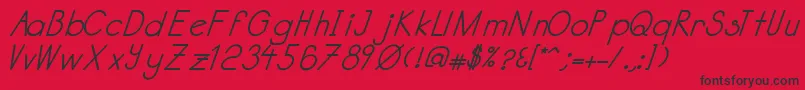 フォントKatabidalanitalicbold – 赤い背景に黒い文字