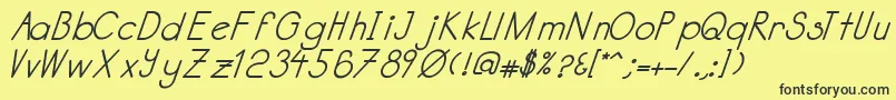 Katabidalanitalicbold Font – Black Fonts on Yellow Background