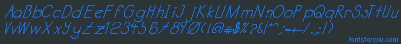 フォントKatabidalanitalicbold – 黒い背景に青い文字