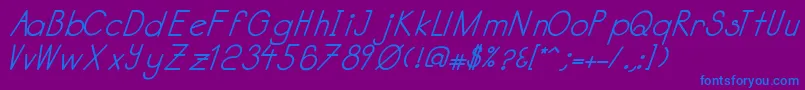 Шрифт Katabidalanitalicbold – синие шрифты на фиолетовом фоне