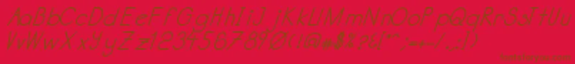 Fonte Katabidalanitalicbold – fontes marrons em um fundo vermelho