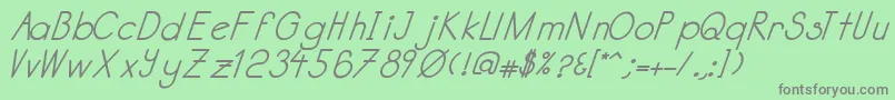 Katabidalanitalicbold Font – Gray Fonts on Green Background