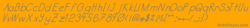 Katabidalanitalicbold-Schriftart – Graue Schriften auf orangefarbenem Hintergrund