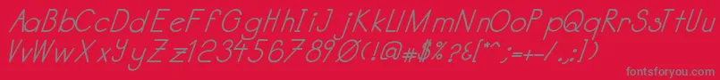 フォントKatabidalanitalicbold – 赤い背景に灰色の文字