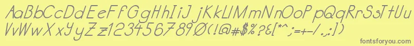 Katabidalanitalicbold Font – Gray Fonts on Yellow Background