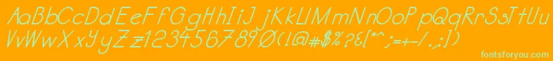 フォントKatabidalanitalicbold – オレンジの背景に緑のフォント