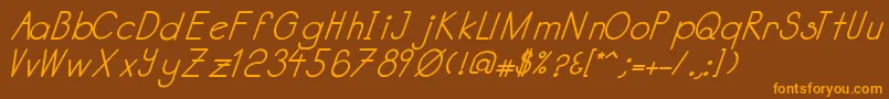 Katabidalanitalicbold Font – Orange Fonts on Brown Background