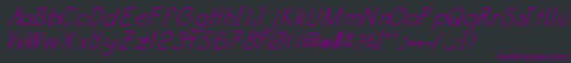 Katabidalanitalicbold-Schriftart – Violette Schriften auf schwarzem Hintergrund