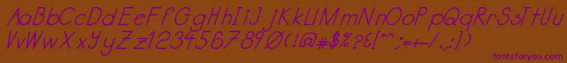 Katabidalanitalicbold-Schriftart – Violette Schriften auf braunem Hintergrund