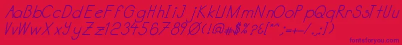 Katabidalanitalicbold Font – Purple Fonts on Red Background