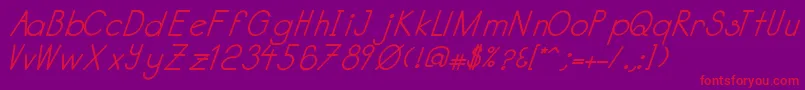 Czcionka Katabidalanitalicbold – czerwone czcionki na fioletowym tle
