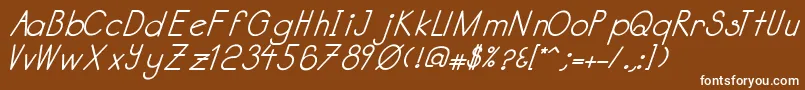 フォントKatabidalanitalicbold – 茶色の背景に白い文字