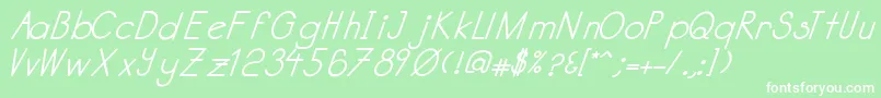 フォントKatabidalanitalicbold – 緑の背景に白い文字