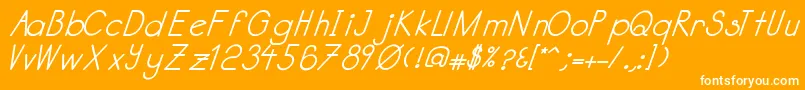 Шрифт Katabidalanitalicbold – белые шрифты на оранжевом фоне