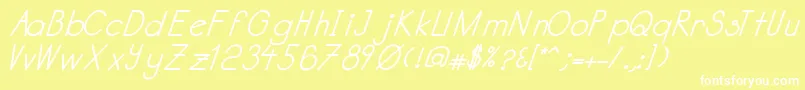 Katabidalanitalicbold Font – White Fonts on Yellow Background