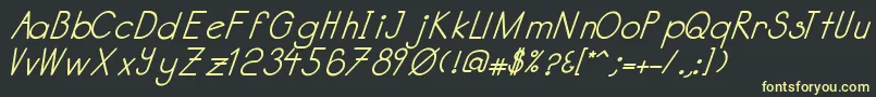 Katabidalanitalicbold Font – Yellow Fonts on Black Background