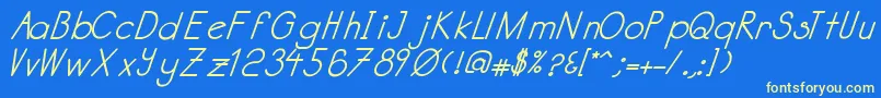 Katabidalanitalicbold Font – Yellow Fonts on Blue Background