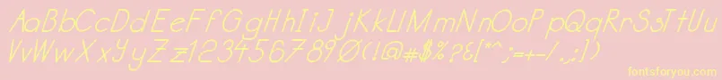 Czcionka Katabidalanitalicbold – żółte czcionki na różowym tle