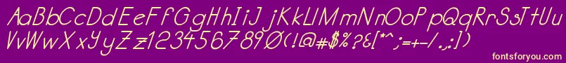 Katabidalanitalicbold Font – Yellow Fonts on Purple Background