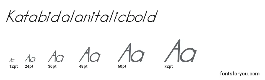 Größen der Schriftart Katabidalanitalicbold