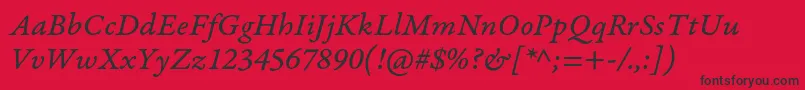 GaramondpremrproItcapt Font – Black Fonts on Red Background
