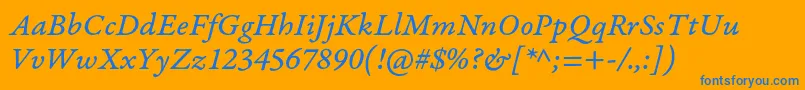 GaramondpremrproItcapt Font – Blue Fonts on Orange Background
