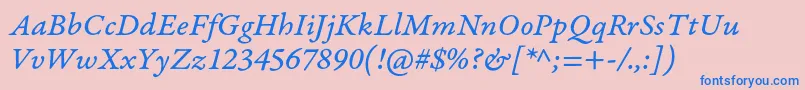GaramondpremrproItcapt Font – Blue Fonts on Pink Background