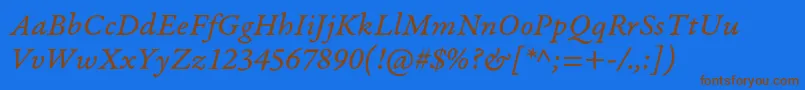 GaramondpremrproItcapt Font – Brown Fonts on Blue Background