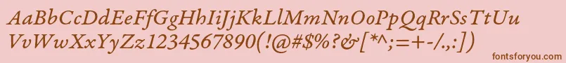 GaramondpremrproItcapt Font – Brown Fonts on Pink Background