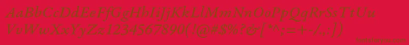 GaramondpremrproItcapt Font – Brown Fonts on Red Background