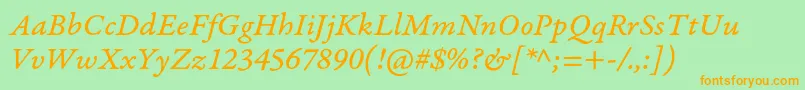 GaramondpremrproItcapt Font – Orange Fonts on Green Background