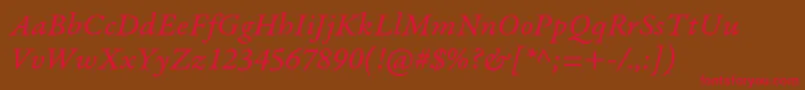 GaramondpremrproItcapt Font – Red Fonts on Brown Background