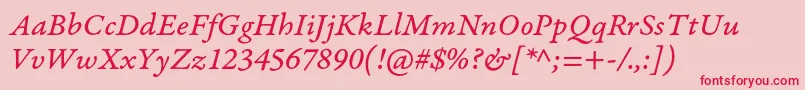 GaramondpremrproItcapt Font – Red Fonts on Pink Background