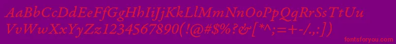 GaramondpremrproItcapt Font – Red Fonts on Purple Background