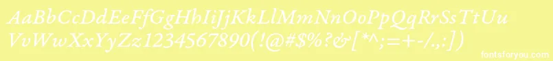 GaramondpremrproItcapt Font – White Fonts on Yellow Background