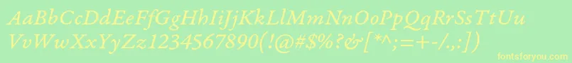 GaramondpremrproItcapt Font – Yellow Fonts on Green Background