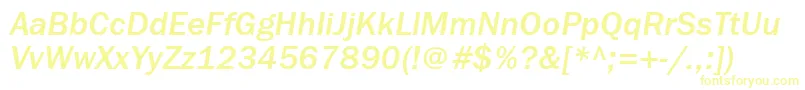 フォントFranklingothmediumgttItalic – 黄色のフォント