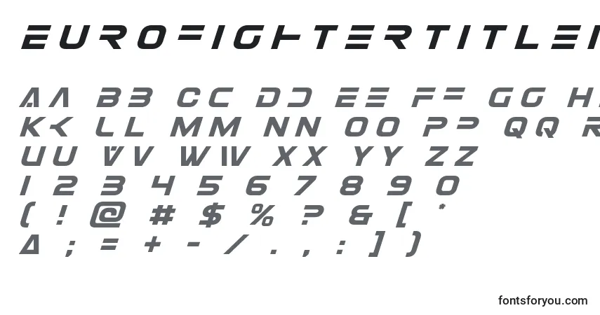 Schriftart Eurofightertitleital – Alphabet, Zahlen, spezielle Symbole
